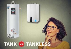 Picture of a tank and tankless water heater